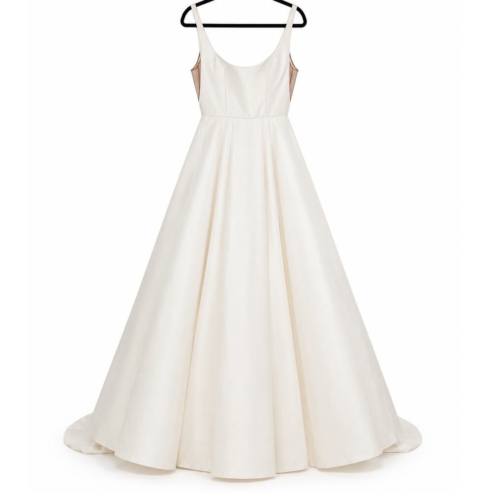 Jenny Yoo Lawrence Size 4 Ivory Satin A-Line Wedding Gown NWT Bridal - Picture 6 of 8